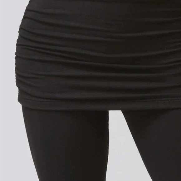 Skirted Compression Leggings Black Ruched (UK) Size Small - Picture 3 of 9